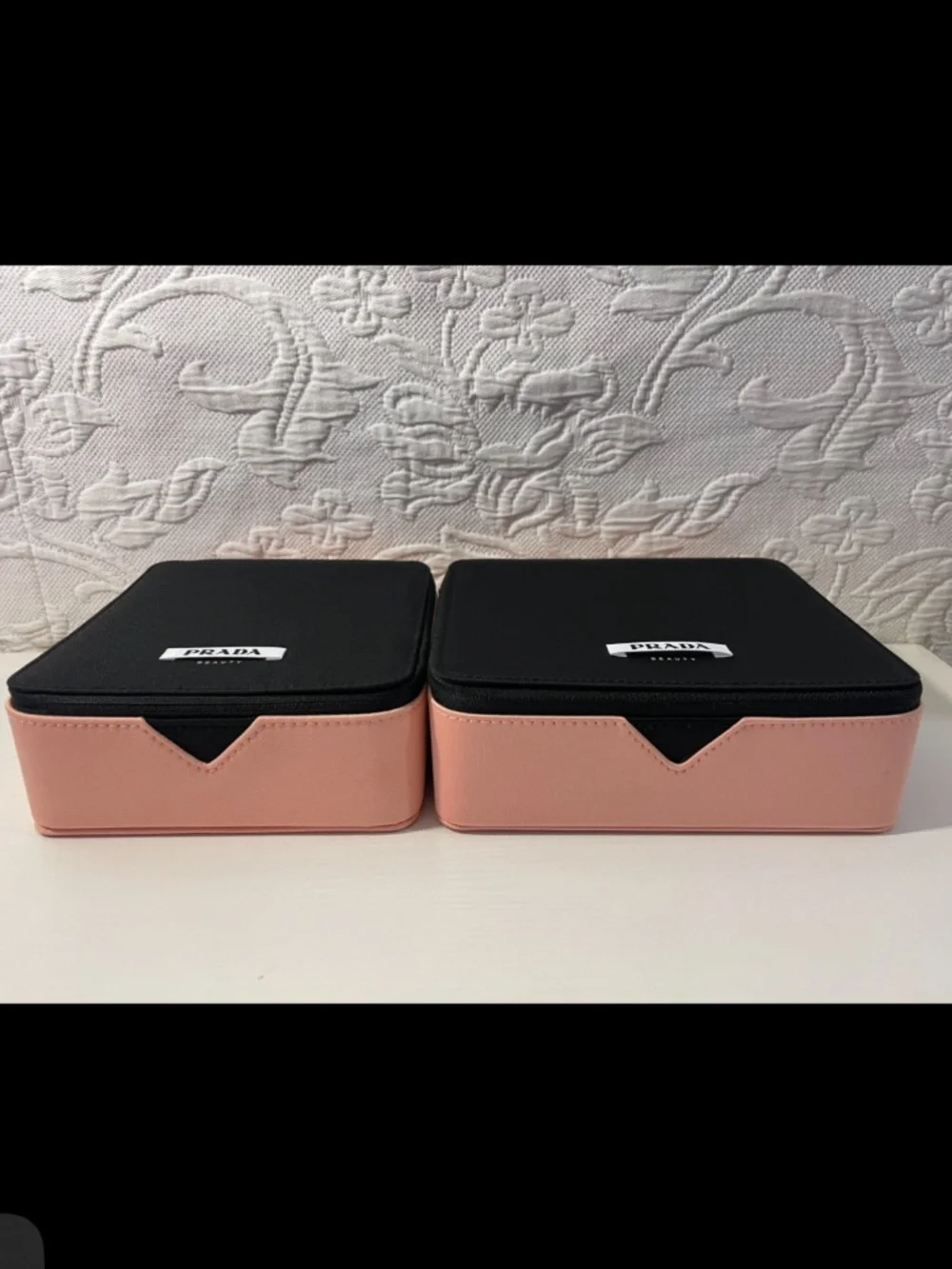 Prada Beauty Black & Pink Vanity Makeup Cases Set of 2 - Picture 3 of 9